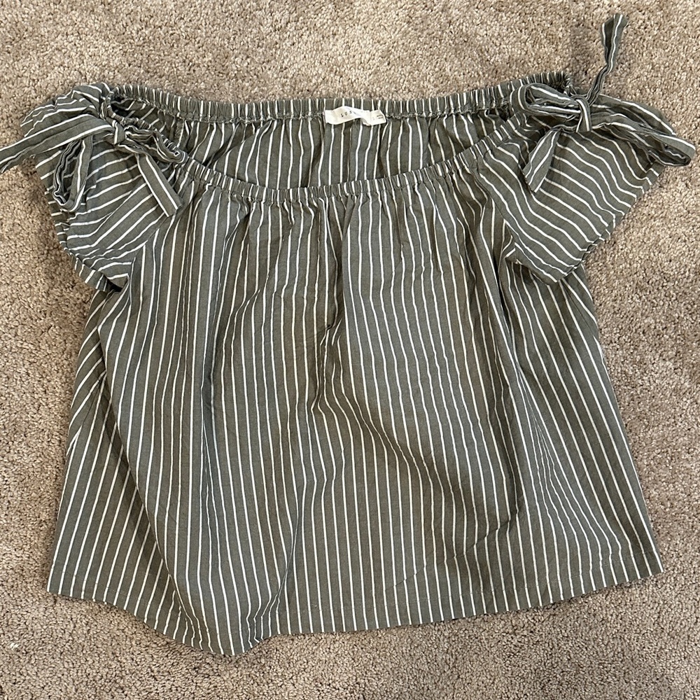 Urban Outfitters Striped Off-Shoulder Blouse